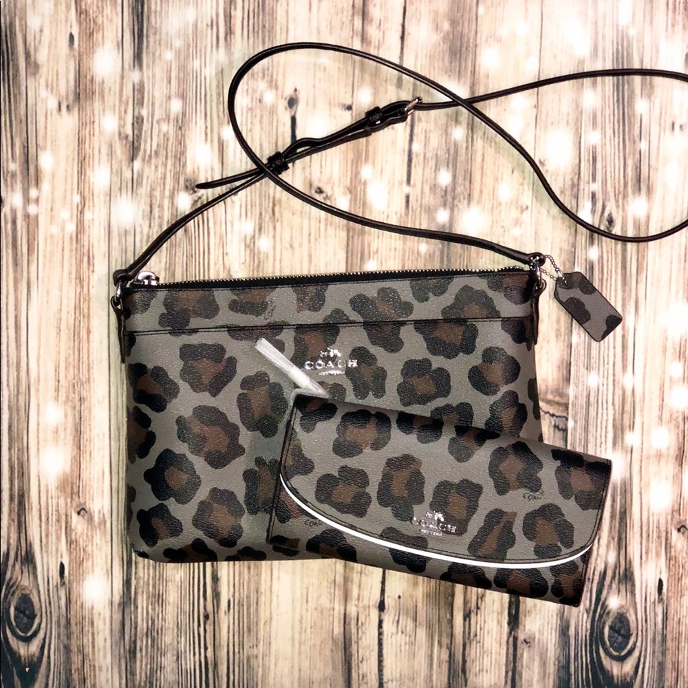 Coach Ocelot pattern crossbody bag and wallet